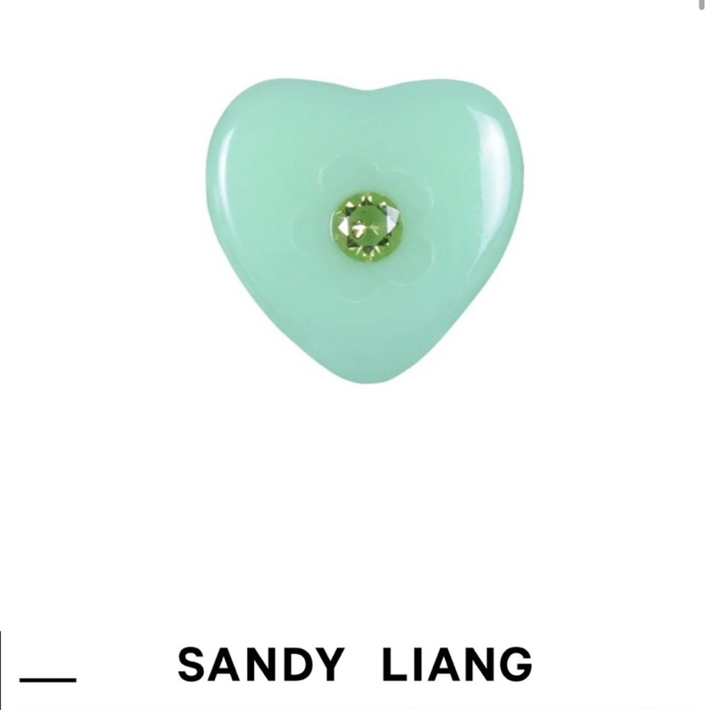 Sandy Liang Play Ring in Pistachio Heart